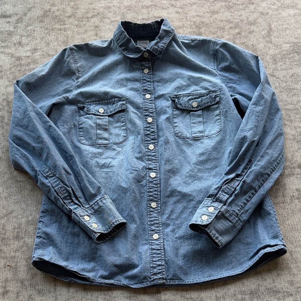 J. Crew Blue Denim Button-Down Shirt